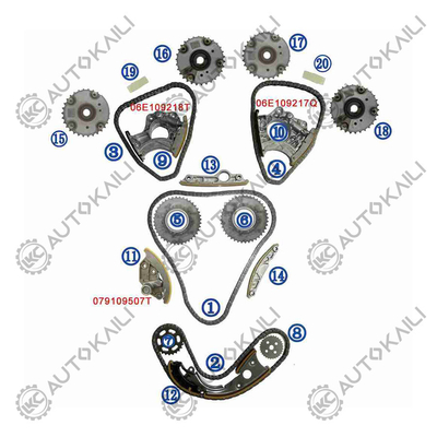 مجموعة سلسلة التوقيت لـ AUDI / VW A8 4E8 BDX 154KW 2.8FSI 07-10 06E109465BC 108L