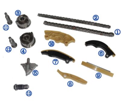 مجموعة سلسلة توقيت بلاستيكية PA66 / PA46 لـ Ranger Rover Evoque البنزين PT204 2.0T 17-18