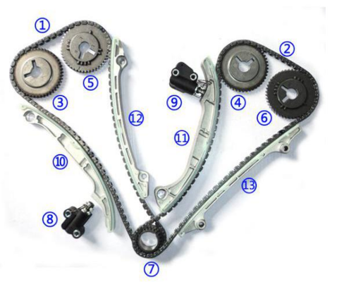 البلاستيك PA66 / PA46 مجموعة أدوات سلسلة التوقيت لإنفينيتي QX56 VK56DE V8 5.6L 5552cc 04-06