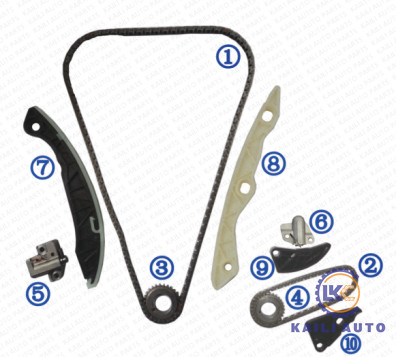 طقم سلسلة التوقيت لـ HYUNDAI / KIA Sonata IX35 Santafe KIA Sportage Sorento K5 Engine G4KE 2.4L 24321-25000 9 * 180L