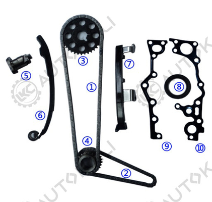 مجموعة سلسلة التوقيت لـ TOYOTA 2TZ-FE 2.4L EMINA/ESTIMA/PREVIA/LUCIDA DOHC 16V 94-99 13506-75010 102L