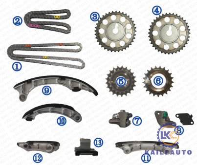 1GD 2GD 2.8T مجموعة أدوات سلسلة التوقيت لتويوتا فورتشنر هايلكس إنوفا 13507-0E010 116L 13550-0E010